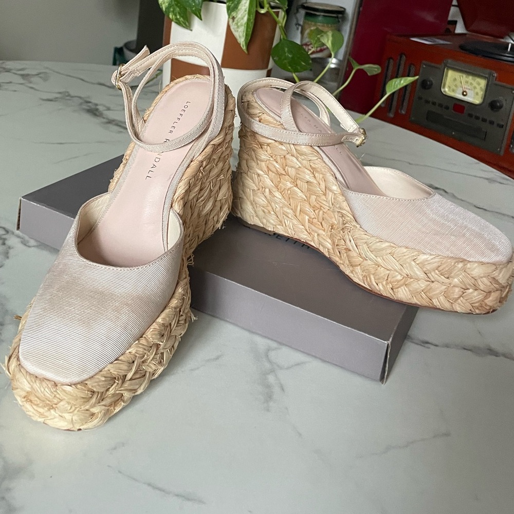 Loeffler Randall Tallulah Womens Size 6 Espadrille Ankle Strap Platform Wedge
